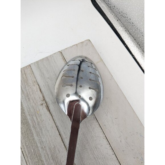 Vintage Ekco Slotted Serving Spoon Almond Handle 12" - Picture 5 of 8